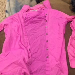 Pink button up xs/s